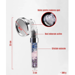 Casa si Gradina - Sanitare - Cazi si cabine de dus - Coloane si seturi de dus - Para de dus EMCE Galaxy cu pietre semipretioase, Cristale Chakra, Ametist, Lapis Lazuli, Quart Roz, 3 moduri distribuire - Infinity.ro