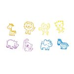 Jucarii, Copii si Bebe - Jucarii si jocuri - Jucarii & jocuri educative - Jocuri si jucarii educative - Set borcanel cu 8 stampile de lemn - Tematica animale salbatice - Infinity.ro