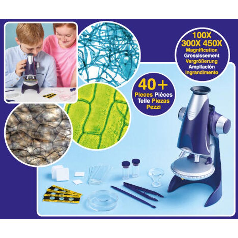 Jucarii, Copii si Bebe - Jucarii si jocuri - Jucarii & jocuri educative - Jocuri si jucarii educative - Microscop cu putere de 450X - 40 de piese - Infinity.ro