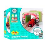 Jucarii, Copii si Bebe - Jucarii si jocuri - Vehicule si jucarii cu telecomanda - Trenulete de jucarie - Tunel dublu - accesoriu traseu sine de lemn - Infinity.ro