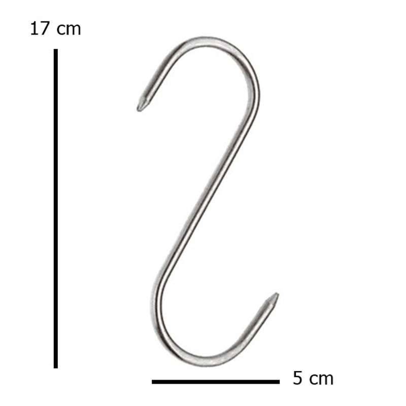 Casa si Gradina - Gradina si terasa - Gratare si accesorii - Accesorii gratare - Set doua Carlige afumatoare carne , macelarie IdeallStore® , 17 cm , inox - Infinity.ro