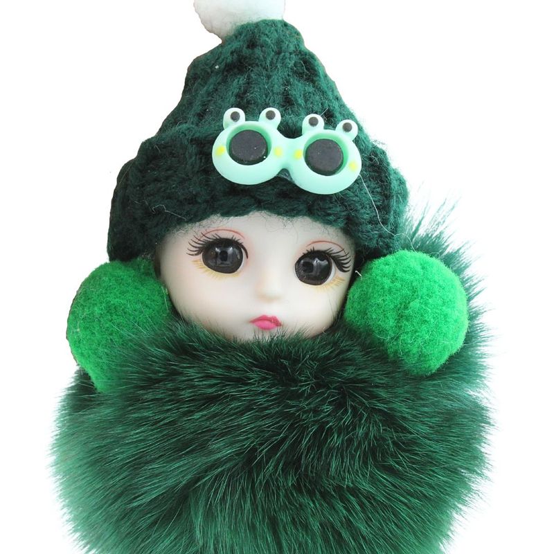 Fashion, accesorii si bijuterii - Femei - Accesorii femei - Alte accesorii femei - Breloc puf verde inchis model bebelus - Infinity.ro