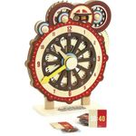 Jucarii, Copii si Bebe - Jucarii si jocuri - Jucarii & jocuri educative - Jocuri si jucarii educative - Ceas educativ din lemn 26 cm cu carduri cu activitati - Infinity.ro