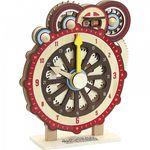 Jucarii, Copii si Bebe - Jucarii si jocuri - Jucarii & jocuri educative - Jocuri si jucarii educative - Ceas educativ din lemn 26 cm cu carduri cu activitati - Infinity.ro