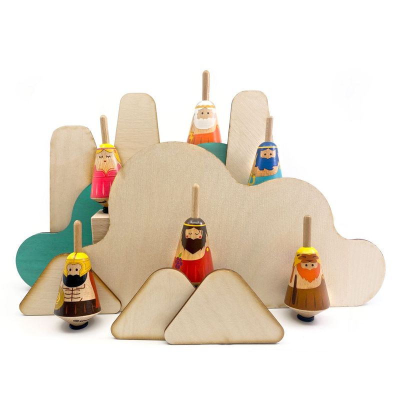 Jucarii, Copii si Bebe - Jucarii si jocuri - Jucarii & jocuri educative - Jucarii interactive - Titirez din lemn, Zeus - Infinity.ro