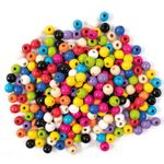 Jucarii, Copii si Bebe - Jucarii si jocuri - Jucarii & jocuri educative - Seturi de artizanat - Set 200 margele din lemn colorate rotunde, 10 mm diametru - Infinity.ro