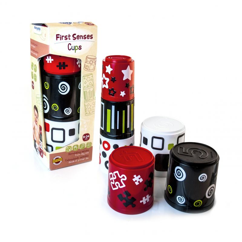Jucarii, Copii si Bebe - Jucarii si jocuri - Jucarii bebelusi - Jucarii interactive bebelusi - Pahare de stivuit First Senses - Miniland - Infinity.ro
