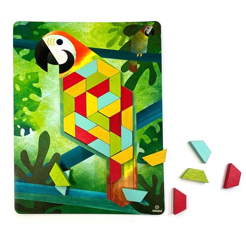 Jucarii, Copii si Bebe - Jucarii si jocuri - Jucarii & jocuri educative - Jocuri si jucarii educative - Joc educativ tip mozaic cu forme trapezoidale, Natura - Infinity.ro