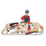 Jucarii, Copii si Bebe - Jucarii si jocuri - Vehicule si jucarii cu telecomanda - Trenulete de jucarie - Set Trenulet din lemn cu depou Melissa and Doug - Infinity.ro