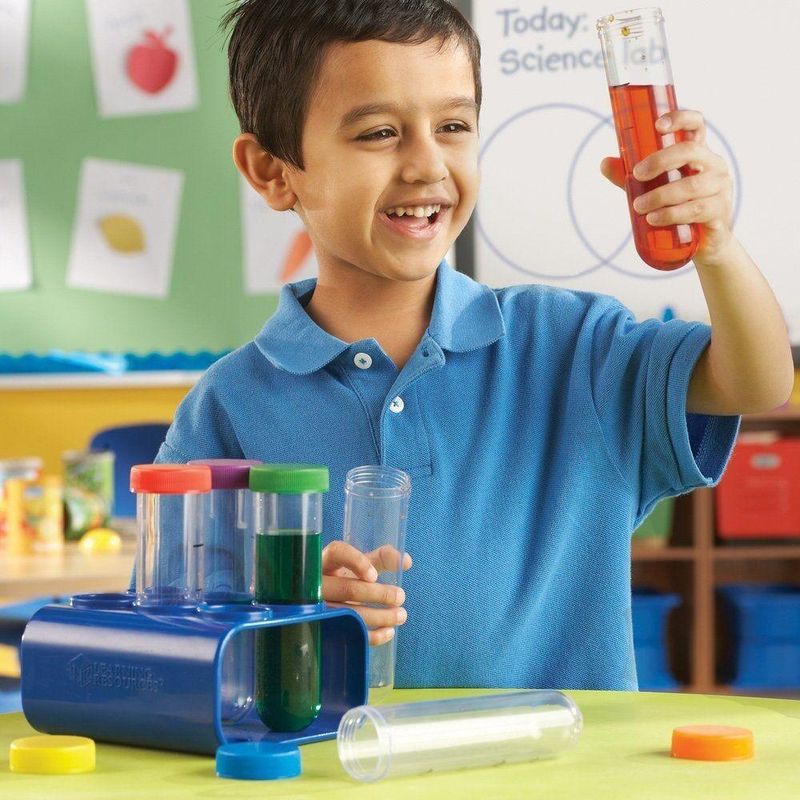 Jucarii, Copii si Bebe - Jucarii si jocuri - Jucarii & jocuri educative - Jocuri si jucarii educative - Set 6 Eprubete experimente pentru copii - Infinity.ro