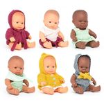Jucarii, Copii si Bebe - Jucarii si jocuri - Papusi si accesorii - Papusi - Set 6 papusi educative 21 cm, cu imbracaminte - Infinity.ro