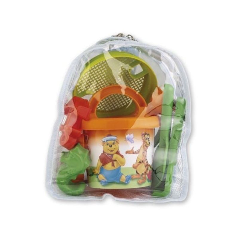 Jucarii, Copii si Bebe - Jucarii si jocuri - Jucarii de exterior - Jucarii pentru plaja si nisip - Set jucarii apa si nisip cu galetusa, stropitoare, forme si unelte in rucsac Poppy - Infinity.ro