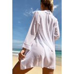 Fashion, accesorii si bijuterii - Femei - Lenjerie si pijamale femei - Costume de baie femei - Costum de baie dama, Ava-Stars ®, Sutien si slip ajustabil, Camasa vaporoasa, 3 piese, Marimea XL, Alb - Infinity.ro