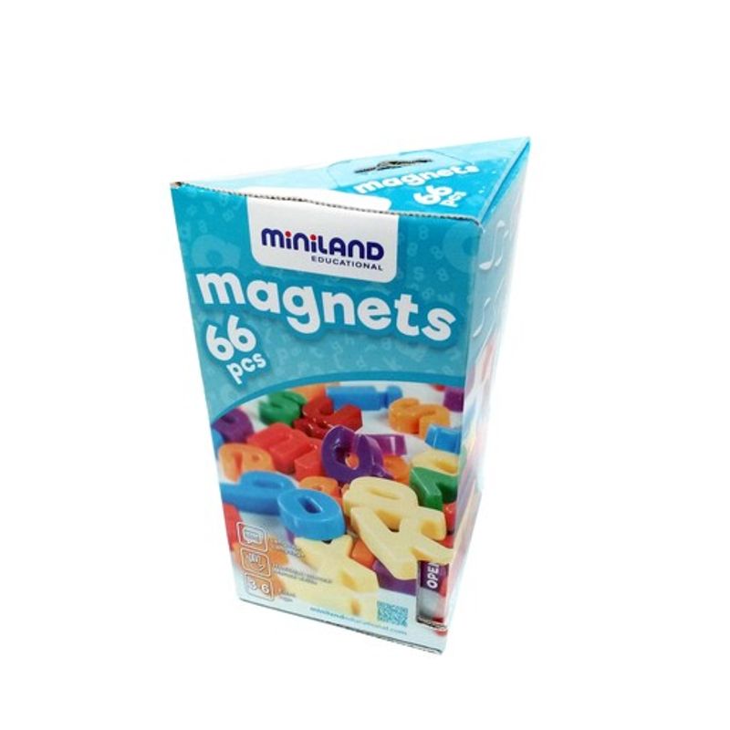 Jucarii, Copii si Bebe - Jucarii si jocuri - Jucarii & jocuri educative - Jocuri si jucarii educative - Set 66 litere mici magnetice - Miniland - Infinity.ro