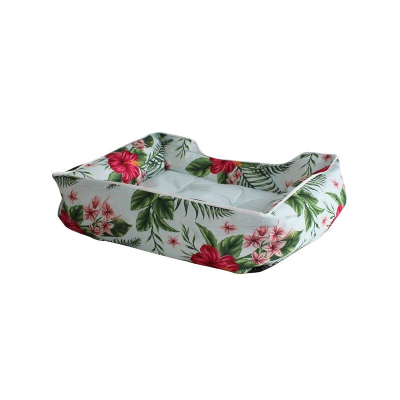 Petshop - Accesorii petshop - Culcusuri si custi - Culcusuri si saltele - Culcus catei model verzuliu inflorat 50x40x15 cm - Infinity.ro