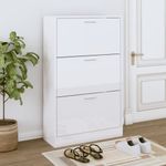 Casa si Gradina - Mobilier - Organizare si depozitare - Organizator incaltaminte - Pantofar, alb extralucios, 63x24x103 cm, lemn compozit - Infinity.ro