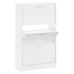 Casa si Gradina - Mobilier - Organizare si depozitare - Organizator incaltaminte - Pantofar, alb extralucios, 63x24x103 cm, lemn compozit - Infinity.ro