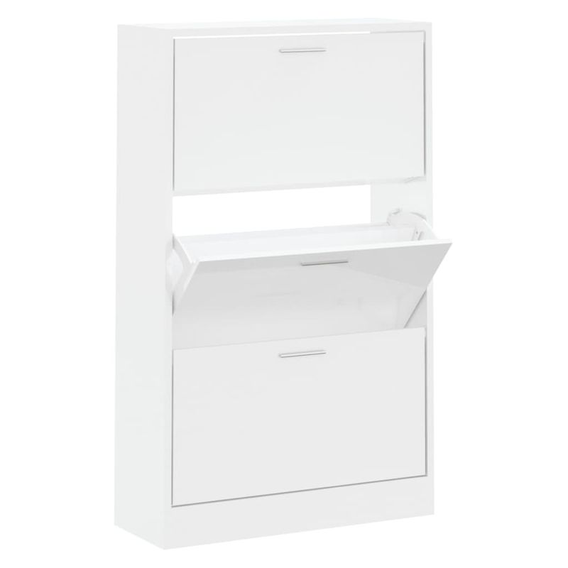 Casa si Gradina - Mobilier - Organizare si depozitare - Organizator incaltaminte - Pantofar, alb extralucios, 63x24x103 cm, lemn compozit - Infinity.ro