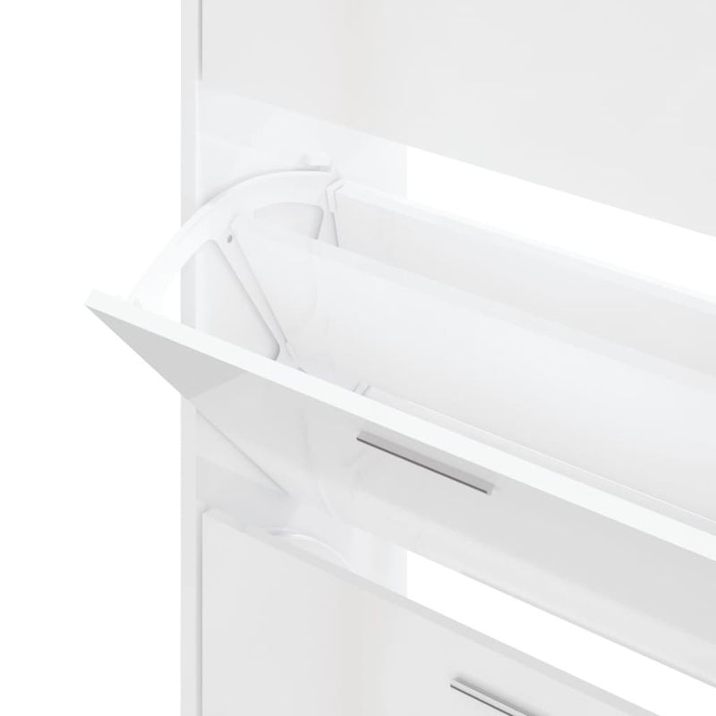 Casa si Gradina - Mobilier - Organizare si depozitare - Organizator incaltaminte - Pantofar, alb extralucios, 63x24x103 cm, lemn compozit - Infinity.ro