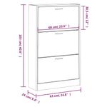 Casa si Gradina - Mobilier - Organizare si depozitare - Organizator incaltaminte - Pantofar, alb extralucios, 63x24x103 cm, lemn compozit - Infinity.ro