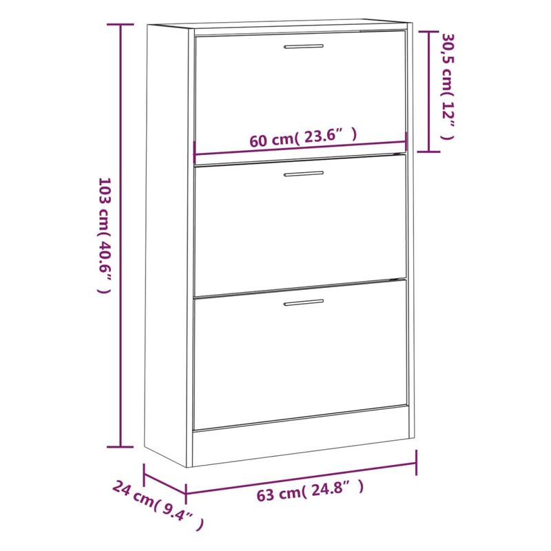 Casa si Gradina - Mobilier - Organizare si depozitare - Organizator incaltaminte - Pantofar, alb extralucios, 63x24x103 cm, lemn compozit - Infinity.ro