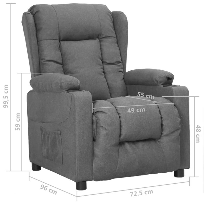 Casa si Gradina - Mobilier - Scaune si fotolii - Fotolii - Fotoliu rabatabil, gri deschis, material textil - Infinity.ro