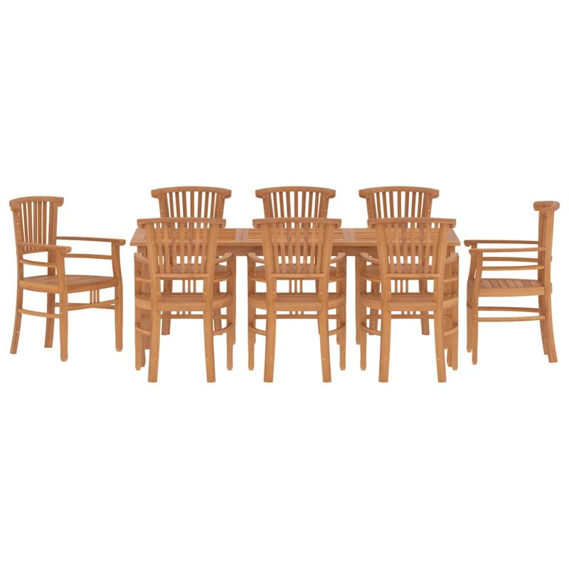 Casa si Gradina - Gradina si terasa - Mobilier exterior - Seturi mobila gradina - Set mobilier de gradina, 9 piese, lemn masiv de tec - Infinity.ro