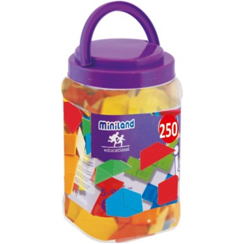 Jucarii, Copii si Bebe - Jucarii si jocuri - Seturi de constructie si cuburi - Seturi de constructie - Forme geometrice diverse Miniland 250 buc - Infinity.ro