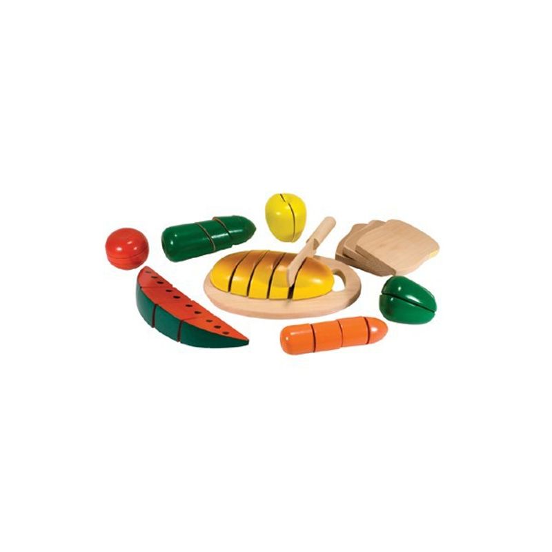 Jucarii, Copii si Bebe - Jucarii si jocuri - Jucarii de rol - Bucatarii copii - Joc din lemn alimente de feliat - Infinity.ro