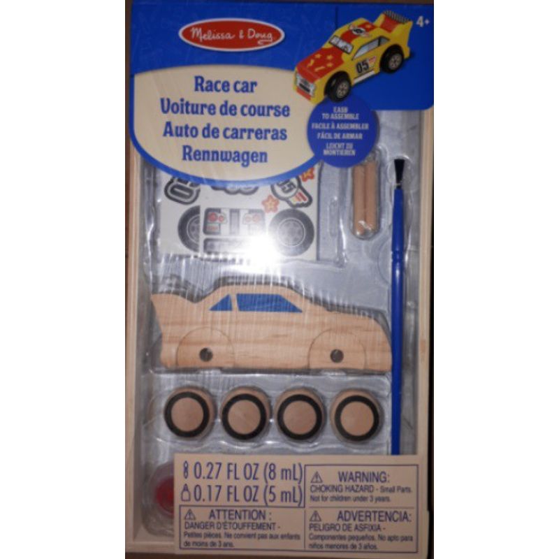 Jucarii, Copii si Bebe - Jucarii si jocuri - Jucarii & jocuri educative - Seturi pictura si desen - Coloreaza-ti masinuta de curse din lemn Melissa and Doug - Infinity.ro