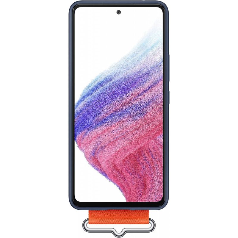 Laptop, Telefoane si Tablete - Telefoane mobile si accesorii - Accesorii Telefoane - Huse telefoane - Husa Protectie Spate Samsung Silicone Cover cu Strap pentru Samsung Galaxy A53 5G, EF-GA536TNEGWW - Albastru inchis - Infinity.ro