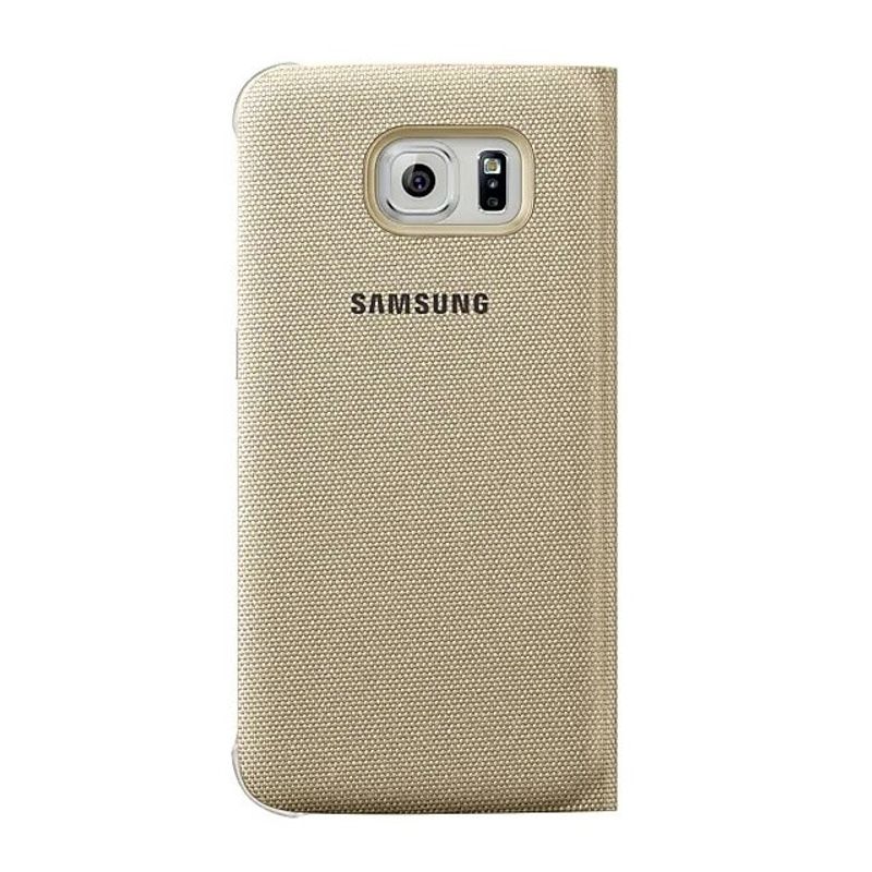 Laptop, Telefoane si Tablete - Telefoane mobile si accesorii - Accesorii Telefoane - Huse telefoane - Husa Samsung EF-WG925BGE pentru Galaxy S6 Edge, Carte, Auriu - Infinity.ro