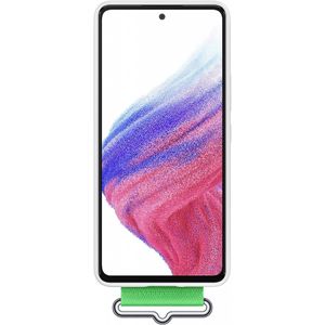 Husa Protectie Spate Samsung Silicone Cover cu Strap pentru Samsung Galaxy A53 5G, EF-GA536TWEGWW - Alb