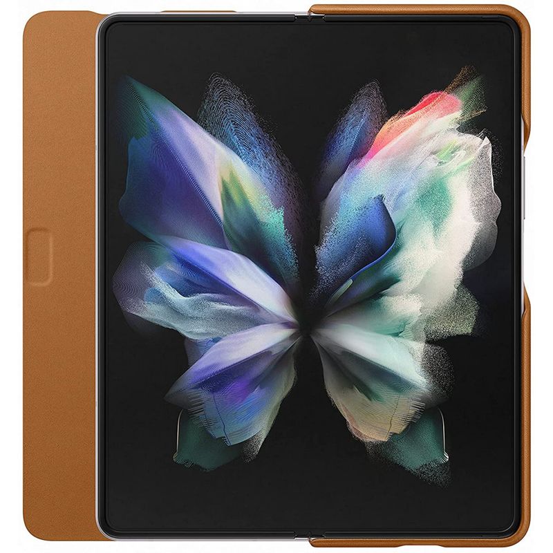 Laptop, Telefoane si Tablete - Telefoane mobile si accesorii - Accesorii Telefoane - Huse telefoane - Husa de protectie pentru Samsung Galaxy Z Fold3, Leather Flip Cover, Maro - Infinity.ro