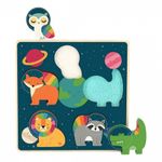 Jucarii, Copii si Bebe - Jucarii si jocuri - Jocuri si puzzle - Puzzle - Puzzle senzorial incastru din lemn cu animale - Infinity.ro