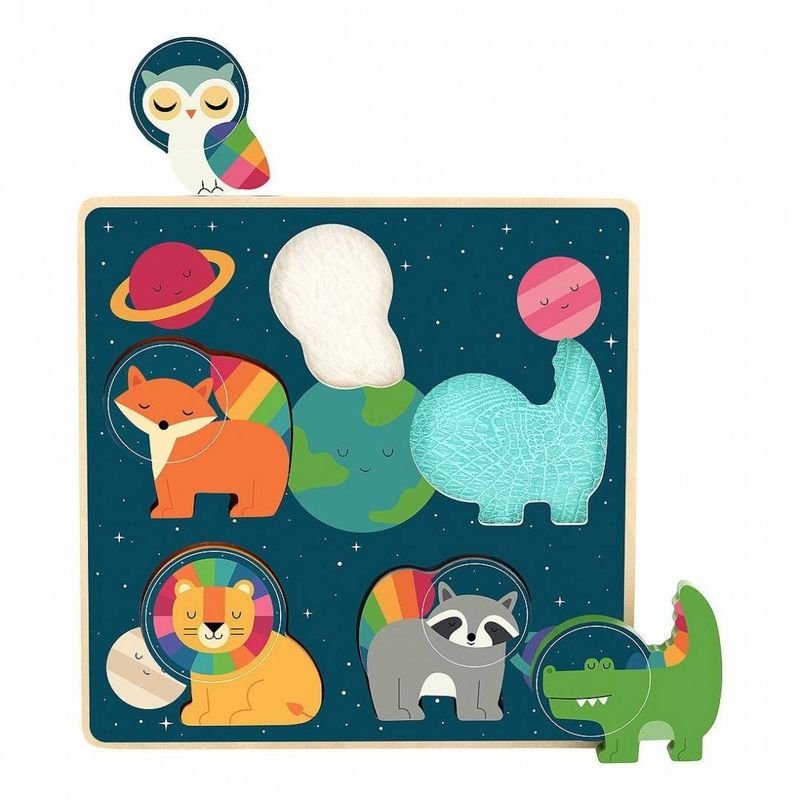 Jucarii, Copii si Bebe - Jucarii si jocuri - Jocuri si puzzle - Puzzle - Puzzle senzorial incastru din lemn cu animale - Infinity.ro