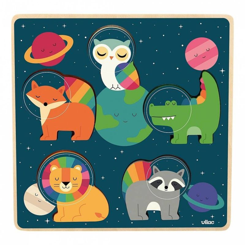 Jucarii, Copii si Bebe - Jucarii si jocuri - Jocuri si puzzle - Puzzle - Puzzle senzorial incastru din lemn cu animale - Infinity.ro