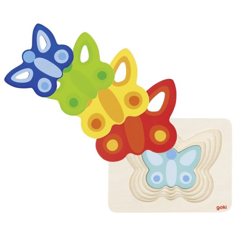Jucarii, Copii si Bebe - Jucarii si jocuri - Jocuri si puzzle - Puzzle - Puzzle incastru Fluturasi colorati - Infinity.ro