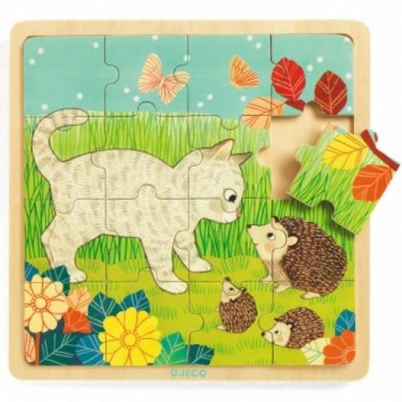 Jucarii, Copii si Bebe - Jucarii si jocuri - Jocuri si puzzle - Puzzle - Puzzle incastru de lemn - Jungla animalelor - Infinity.ro