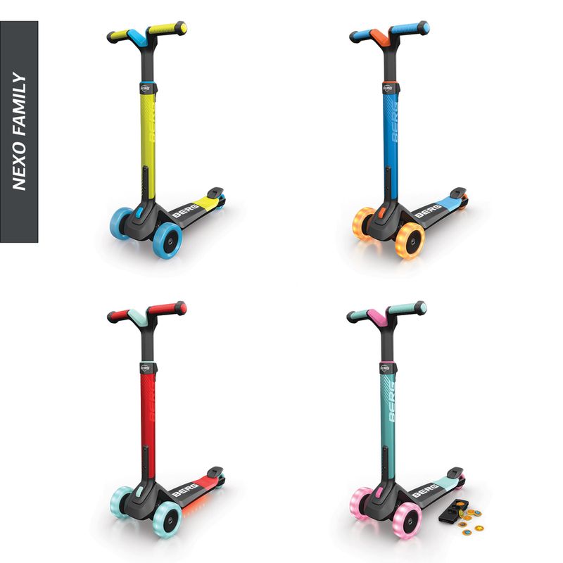 Sport si Outdoor - Role, trotinete si skateboard - Trotinete copii - Trotineta BERG Nexo Albastru Pliabila cu Lumini - Infinity.ro