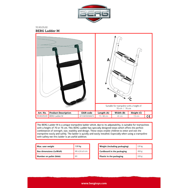 Jucarii, Copii si Bebe - Jucarii si jocuri - Jucarii de exterior - Trambuline copii - Scara forma M pentru trambulina - Infinity.ro