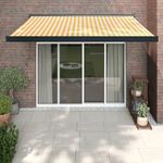 Casa si Gradina - Gradina si terasa - Umbrele si pavilioane - Umbrele - Copertina retractabila, galben/alb, 3x2,5 m, textil/aluminiu - Infinity.ro
