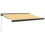 Casa si Gradina - Gradina si terasa - Umbrele si pavilioane - Umbrele - Copertina retractabila, galben/alb, 3x2,5 m, textil/aluminiu - Infinity.ro