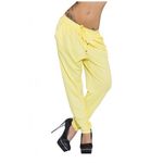 Fashion, accesorii si bijuterii/Femei/Imbracaminte femei/Pantaloni femei - Pantaloni salvari lungi cu siret, galbeni, M - Infinity.ro
