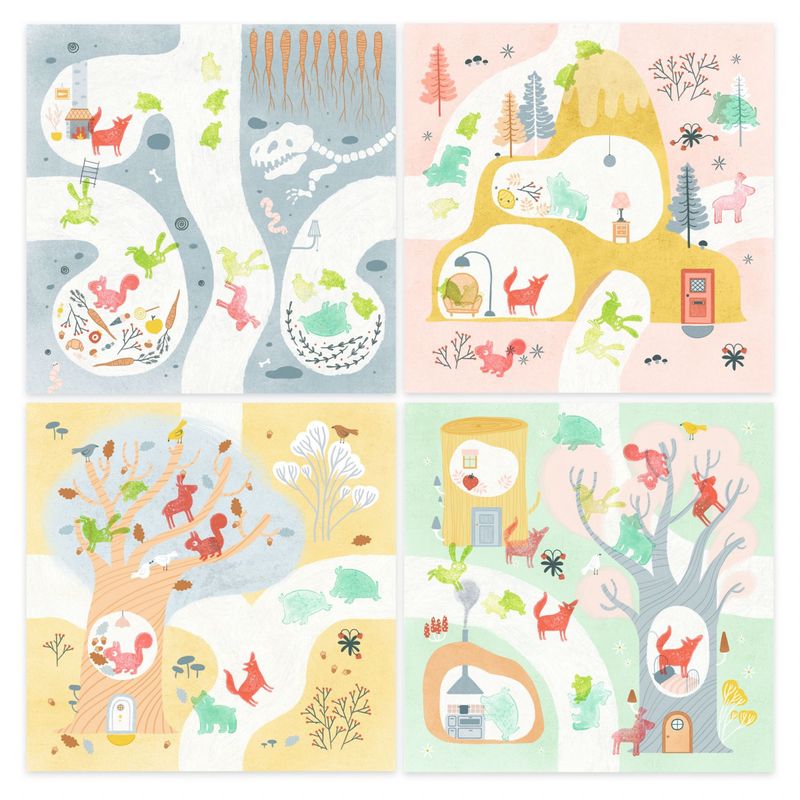 Jucarii, Copii si Bebe - Jucarii si jocuri - Jucarii & jocuri educative - Jucarii interactive - Joc creativ cu stampile Djeco, Animale din padure - Infinity.ro