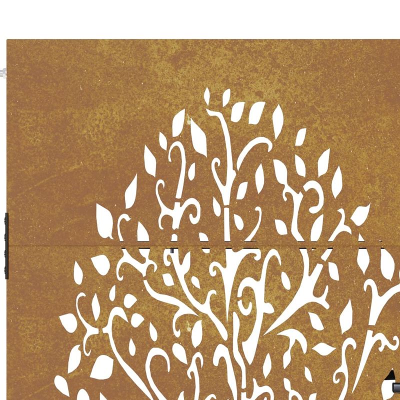 Casa si Gradina - Gradina si terasa - Garduri, panouri si accesorii - Poarta pentru gradina, 105x155 cm, otel corten, model copac - Infinity.ro