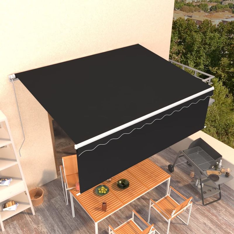 Casa si Gradina - Gradina si terasa - Umbrele si pavilioane - Umbrele - Copertina retractabila manual cu stor, antracit, 4,5x3 m - Infinity.ro