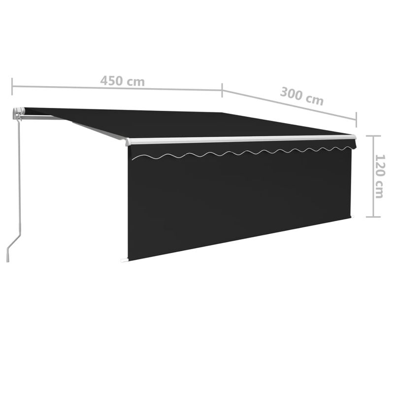 Casa si Gradina - Gradina si terasa - Umbrele si pavilioane - Umbrele - Copertina retractabila manual cu stor, antracit, 4,5x3 m - Infinity.ro