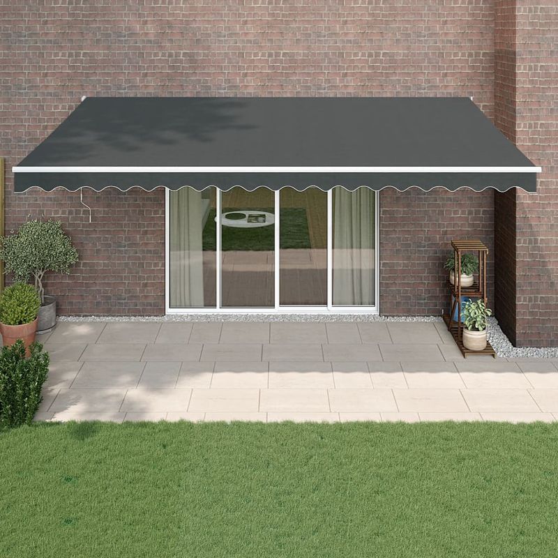 Casa si Gradina - Gradina si terasa - Umbrele si pavilioane - Umbrele - Copertina retractabila, antracit, 5x3 m, textil si aluminiu - Infinity.ro