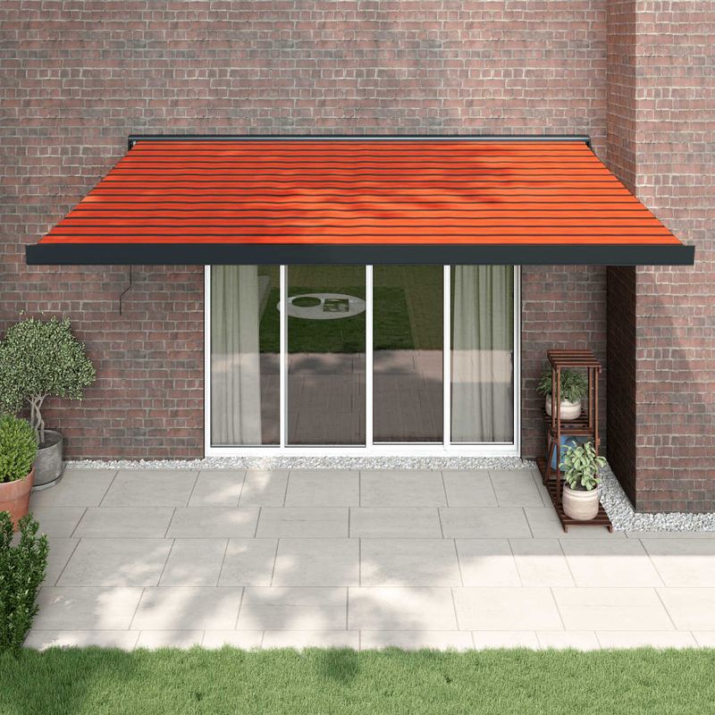Casa si Gradina - Gradina si terasa - Umbrele si pavilioane - Umbrele - Copertina retractabila portocaliu/maro 4x3 m, textil/aluminiu - Infinity.ro